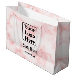 Elegante namaak roze marmer Logo hier Groot Cadeauzakje