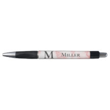 Elegante namaak roze marmeren initiaal monogram na