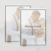 Elegante namaak Vellum Overlay Foto-accommodaties Informatiekaartje (Voorkant / Achterkant)