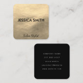 Elegante namaakleer vierkante visitekaartje (Voorkant / Achterkant)