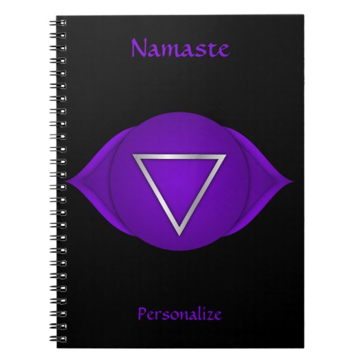 Elegante Namaste Indigo Derde Oog Chakra Notitieboek (Voorkant)
