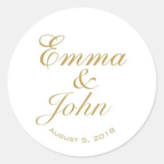 ELEGANTE NAMEN BRUILOFT GUNST STICKERS (Voorkant)
