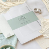 Elegante namen Datumscript Wij doen Sage Bruiloft Uitnodigingen Wikkel