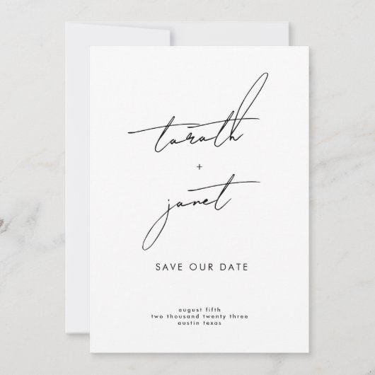 ELEGANTE NAMEN | Foto Aangepast om onze datum op t Kaart (Voorkant)