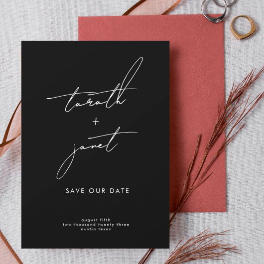 ELEGANTE NAMEN | Foto QR Code Save OUR Date Kaart