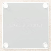 Elegante namen & Monogram | Donker & Lichtgrijs Glazen Onderzetter (Achterkant)