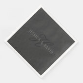 Elegante namen & Monogram | Donker & Lichtgrijs Servet (Hoek)