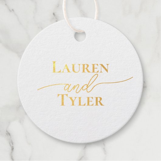 Elegante namen Monogrammed bruiloft uitnodigingen Bedankjes Labels (Voorkant)