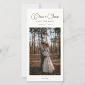 Elegante Namen | Script bladwijzer QR-code Save The Date (Voorkant)
