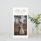 Elegante Namen | Script bladwijzer QR-code Save The Date (Staand voorkant)