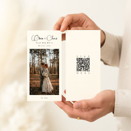 Elegante Namen | Script bladwijzer QR-code Save The Date