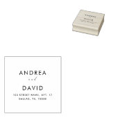 Elegante namen & Script Calligrafie Retouradres Rubberstempel (Gestempeld)