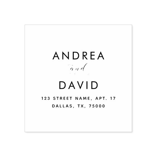 Elegante namen & Script Calligrafie Retouradres Rubberstempel (Afrduk)