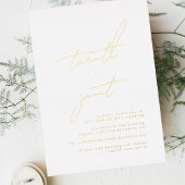 Elegante NAMEN | Stijlvolle witte & gouden bruilof Folie Uitnodiging