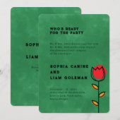 Elegante namen van beide ouders | Groene bloemenbr Kaart (Voorkant / Achterkant)