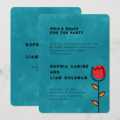 Elegante namen van beide ouders | Pacific Blue Bru Kaart (Voorkant / Achterkant)