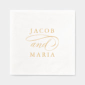 Elegante namen van bruidsparen folie servetten (Voorkant)