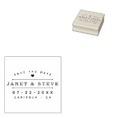 Elegante namen van het paar & Schattig Hart sparen Rubberstempel (Gestempeld)