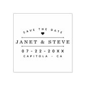 Elegante namen van het paar & Schattig Hart sparen Rubberstempel (Afrduk)