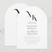 Elegante NAMEN Witte Bruiloft Moderne Calligrafie Kaart (Voorkant / Achterkant)