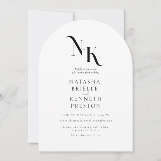 Elegante NAMEN Witte Bruiloft Moderne Calligrafie Kaart (Voorkant)