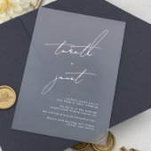 Elegante NAMEN Witte bruiloft Moderne kalligrafie Acryl Uitnodigingen