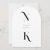 Elegante namen Witte Bruiloft Moderne kalligrafie Kaart (Achterkant)
