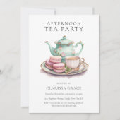 Elegante namiddag thee party kaart (Voorkant)