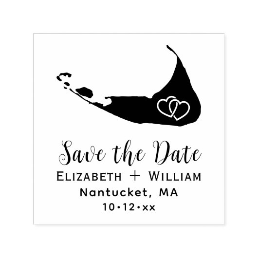 Elegante Nantucket Kaart Bruiloft Save the Date Zelfinktende Stempel (Design)