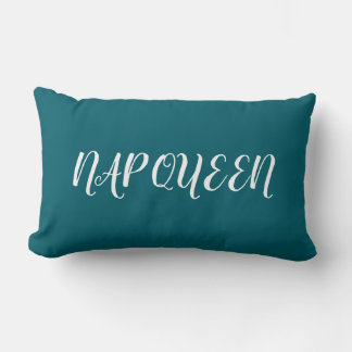 Elegante Nap Queen Script Teal Sierkussen  Kussen