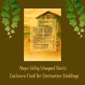 Elegante Napa Valley Vineyard rustieke bruiloft Informatiekaartje