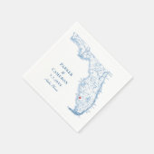 Elegante Napels Florida kaart bruiloft Servet (Hoek)
