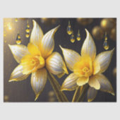 Elegante narcissen met gouden accenten, Pasen Tissuepapier (Voorkant)