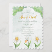 Elegante Narcissus Bloem Bruiloft Uitnodiging (Voorkant)