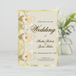 Elegante Narcissus bloem met gouden lijst Kaart