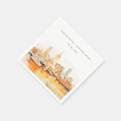 Elegante Nashville City Skyline Waterverf bruiloft Servet (Hoek)