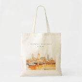 Elegante Nashville City Skyline Waterverf bruiloft Tote Bag (Voorkant)