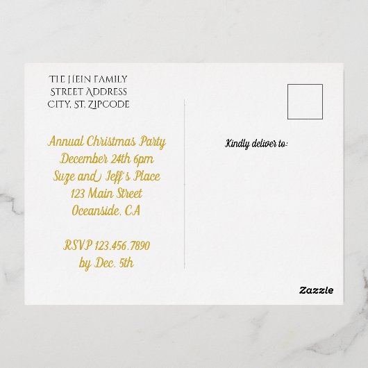 Elegante Nativity Gold kerstfeest uitnodiging (Achterkant)