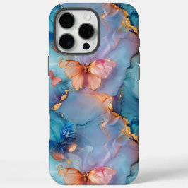 Elegante Natuur Boho Marble Butterfly iPhone iPhone 16 Pro Max Hoesje