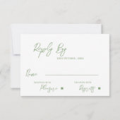 Elegante Natuur Geïnspireerd Green Eucalyptus Wedd RSVP Kaartje (Achterkant)