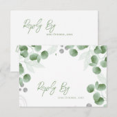 Elegante Natuur Geïnspireerd Green Eucalyptus Wedd RSVP Kaartje (Voorkant / Achterkant)