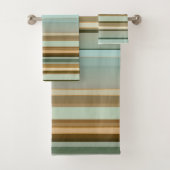 Elegante natuur geïnspireerd multikleur streepjesp bad handdoek (Insitu)