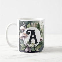 Elegante Natuur Paddestoel Kies uw Initiaal