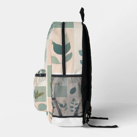 Elegante Natuur patchwork Bedrukte Rugzak (Rechts)