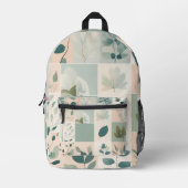 Elegante Natuur patchwork Bedrukte Rugzak (Voorkant)