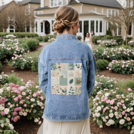 Elegante Natuur patchwork Denim Jacket