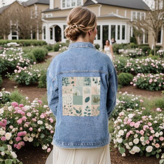 Elegante Natuur patchwork Denim Jacket (Huwelijk Achterkant)