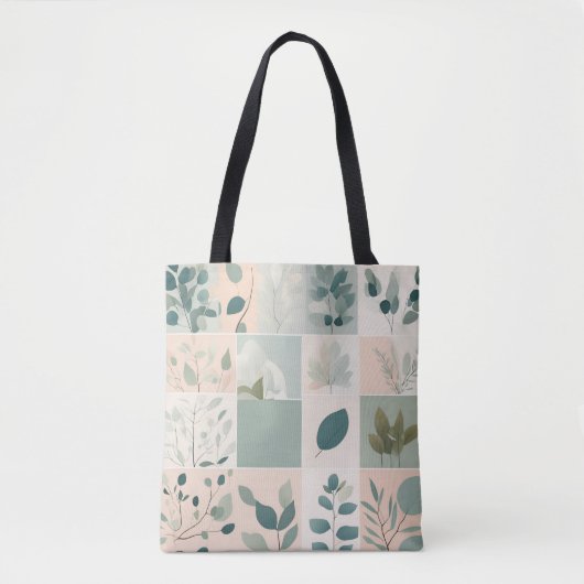 Elegante Natuur patchwork Tote Bag (Voorkant)