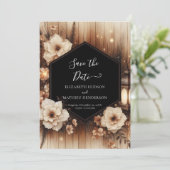 Elegante Natuur rustieke bruiloft Save The Date (Staand voorkant)