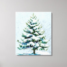 Elegante Natuur Snowy Spruce Wall Hanging Canvas Afdruk
